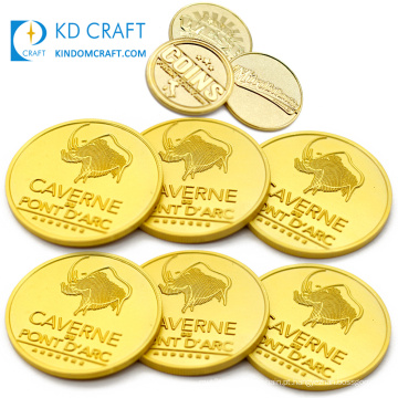Feito na China, barato, em branco, estampagem de metal em relevo 3d folheado a ouro personalizado moeda desafio personalizado para lembrança